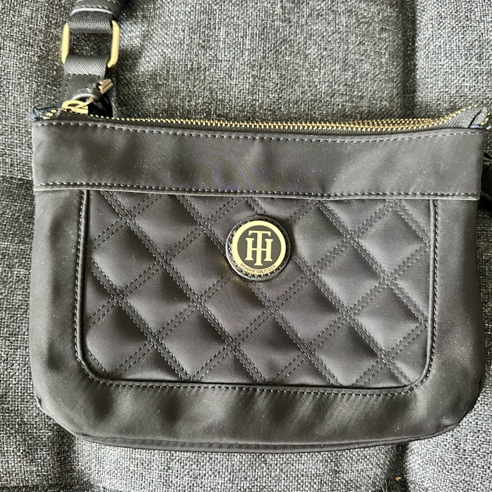 Tommy Hilfiger Black Quilted Crossbody Bag
